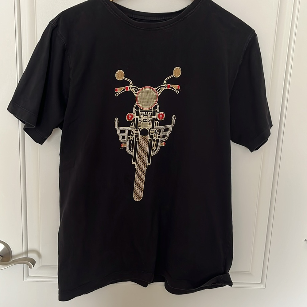 Pure Punjabi Motor Cycle  T-Shirt Black Gold Red